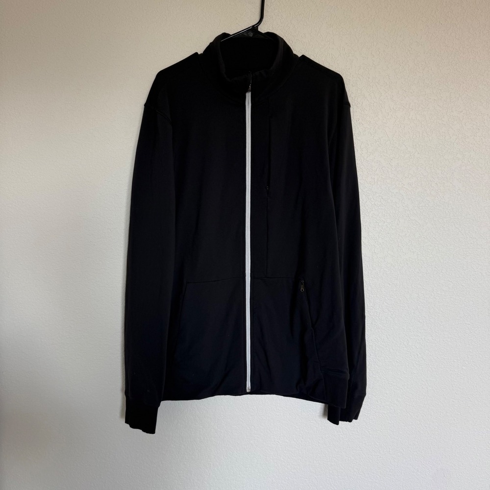 Lululemon Mens PrePost Jacket Black Full Zip Athletic Activewear Performance XL